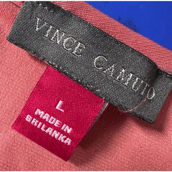 Vince Camuto Large Rose Pink Short Puff Eyelet Sleeve Top Polyester Spandex - Picture 3 of 7